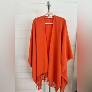 Mersea Classic Travel Wrap – Coral | One Size Shawl | Fringe